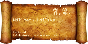 Németh Mátka névjegykártya